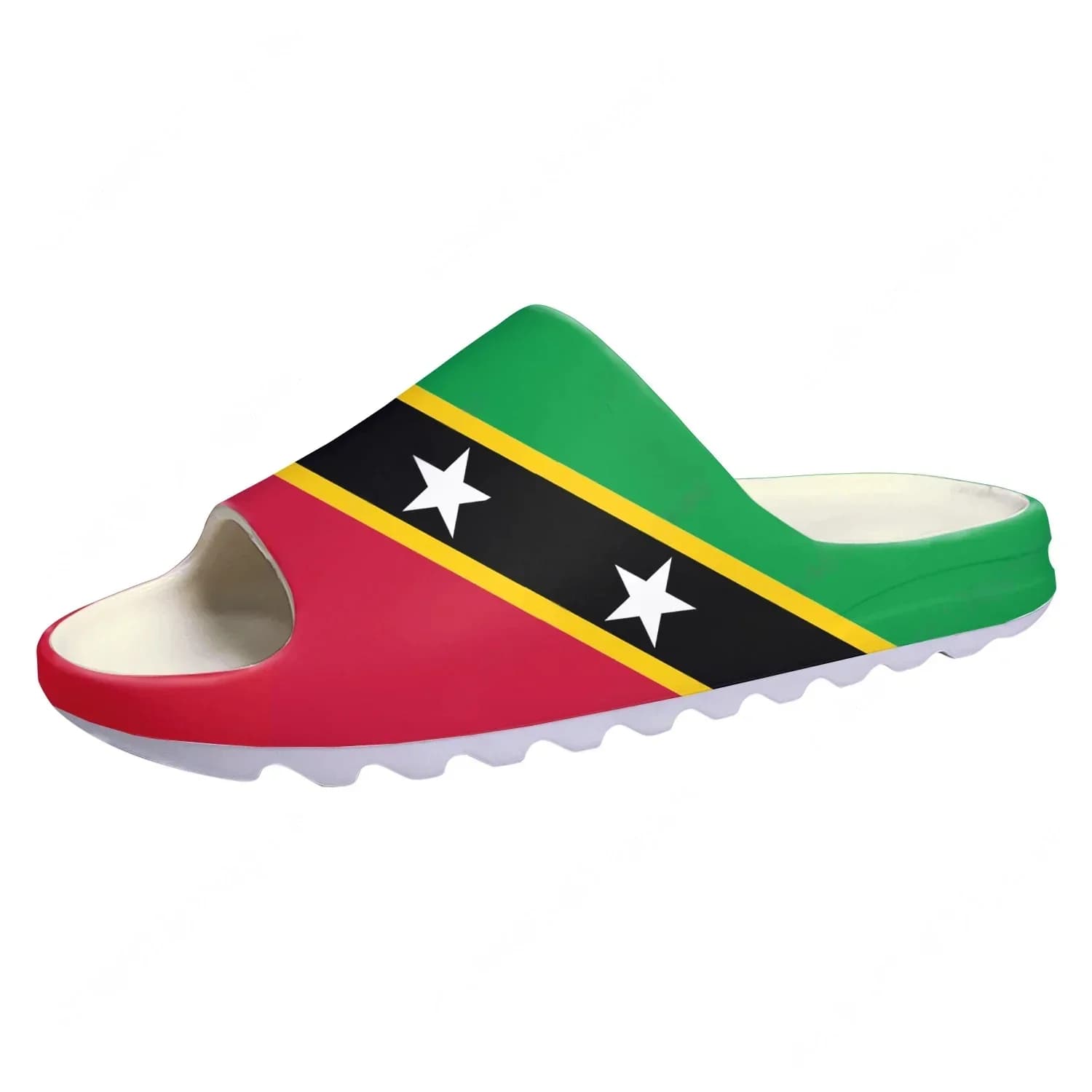 Ciabatte con Bandiera di St Kitts e Nevis, Suola Morbida, Zoccoli da Casa, Scarpe da Spiaggia Personalizzabili per Uomo, Donna e Adolescenti