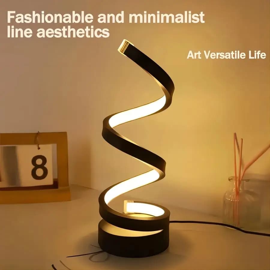 Lampade da tavolo per soggiorno, lampada da tavolo moderna a LED dimmerabile a spirale, piccole lampade da comodino, lampada da comodino per camera da letto, ufficio, casa