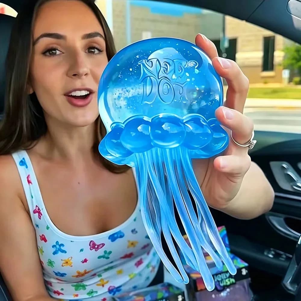 Nee Doh GlitterJellyfish Squeeze SquishToy Wiggly Tentacle Tactile Fidget Toy Anxiety Relief DecompressionToy Kids Party Present