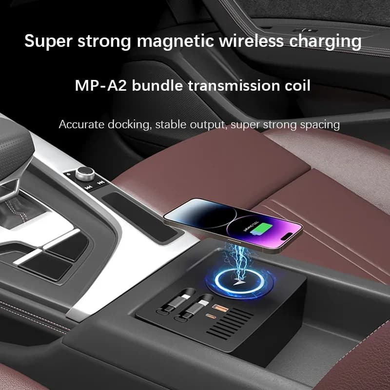 Quick Charger for Auto 130W for Audi A4 B9 A5 S4 S5 2017-2024, Charging Station with USB Splitter for cigarette lighters