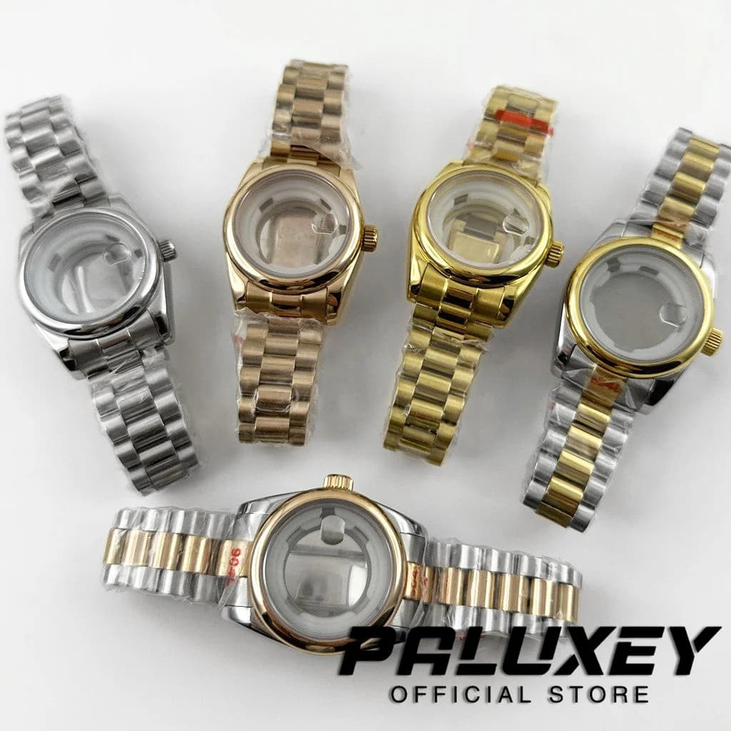 Watch case NH05 31MM with Round Iron and Sapphire Glass, Waterproof, Presidential Bracelet, for Movement NH05 NH06, for Women