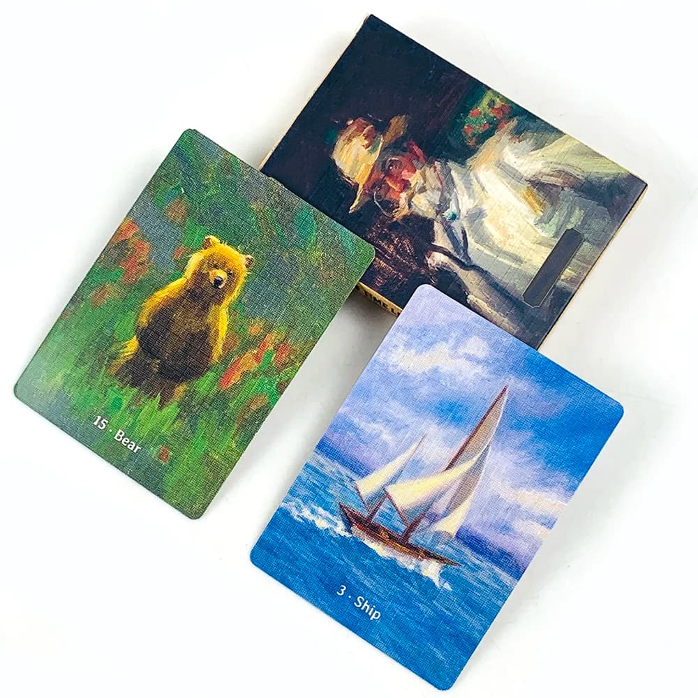 Nuovo mazzo di carte Oracle con 38 illustrazioni in stile pittura a olio, illustrazioni vivaci, perfette per la divinazione, le pratiche spirituali e come regalo
