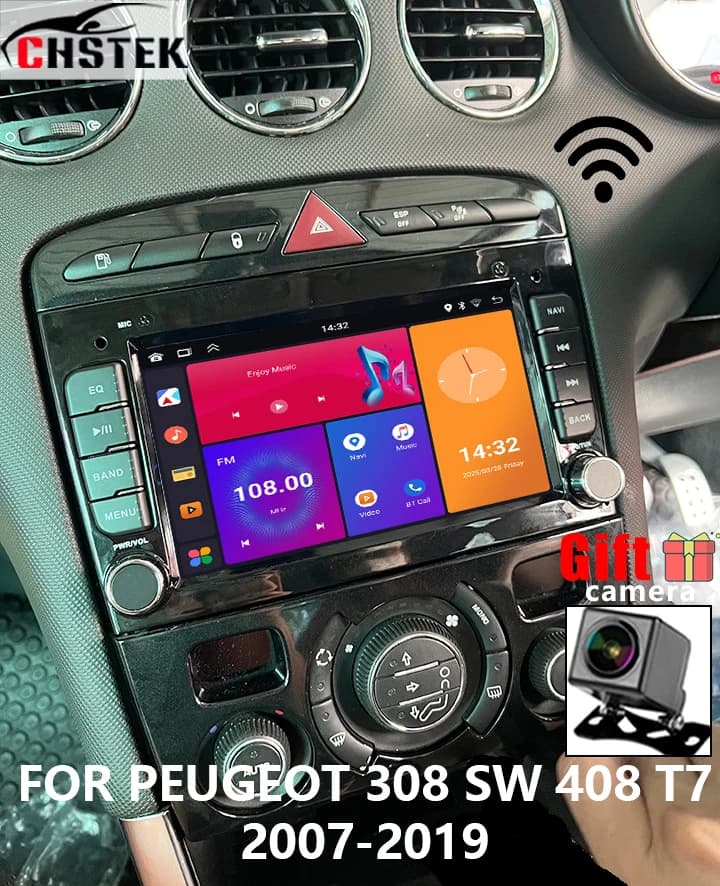 Auto Autoradio di Navigazione Per Peugeot 308 SW 408 T7 2007-2019 Multimediale Bluetooth GPS WIFI Auto Vedio Modelli di Aggiornamento Touchscreen