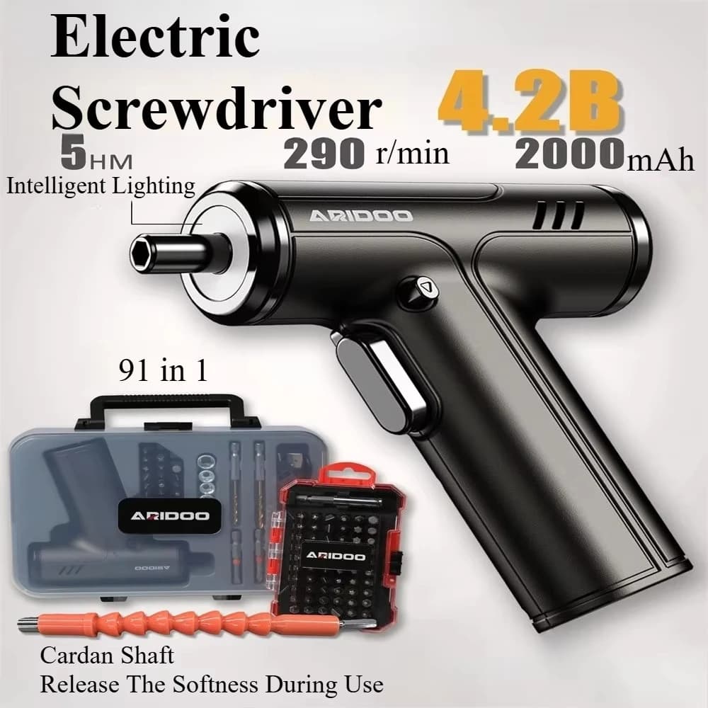 4.2V 2000mAh Electric Screwdriver with 10 Nm Precision Electric Magnetic Tool with Universal Shaft for Phone Watch Furniture