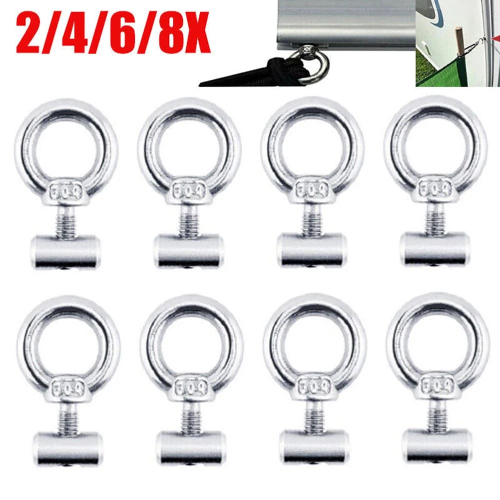 2/4/6/8pcs Tappi per binari per tendalino 6mm Ferma Camper Camper Caravan Cavo per binari di scorrimento per esterni in acciaio inossidabile Anello per affidabilità