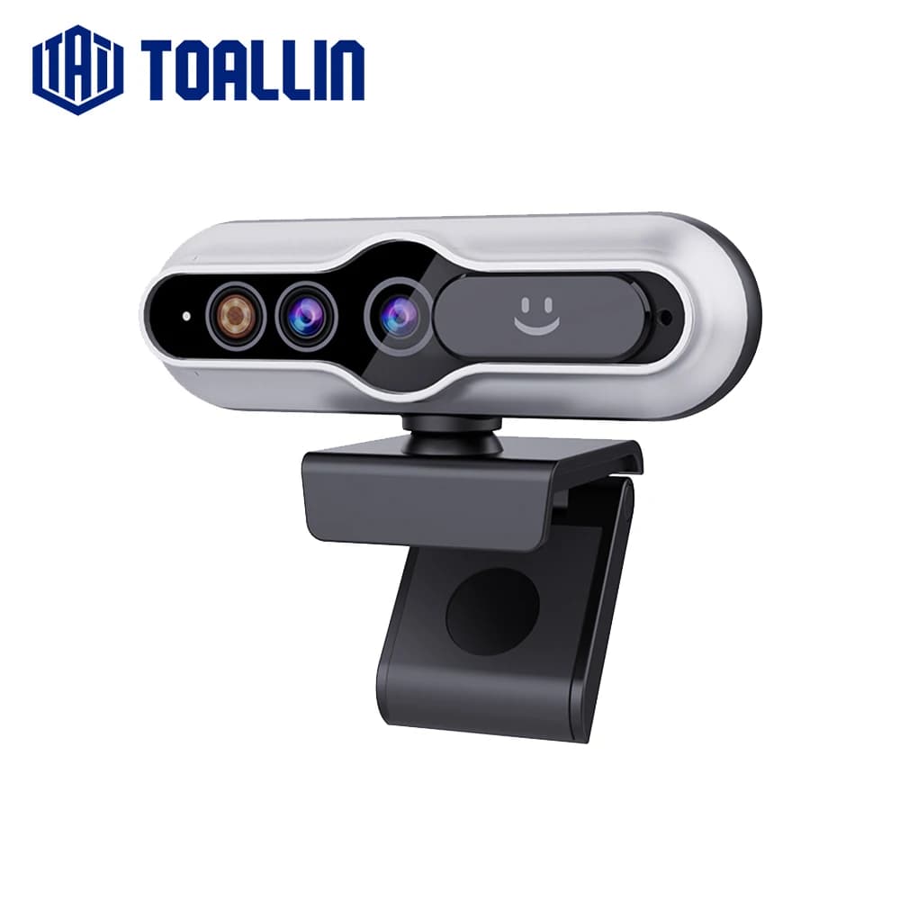 TOALLIN Facial Recognition Access Camera for PC 2K 1080P Windows Hello Webcam for desktop laptop, USB camera with microphone