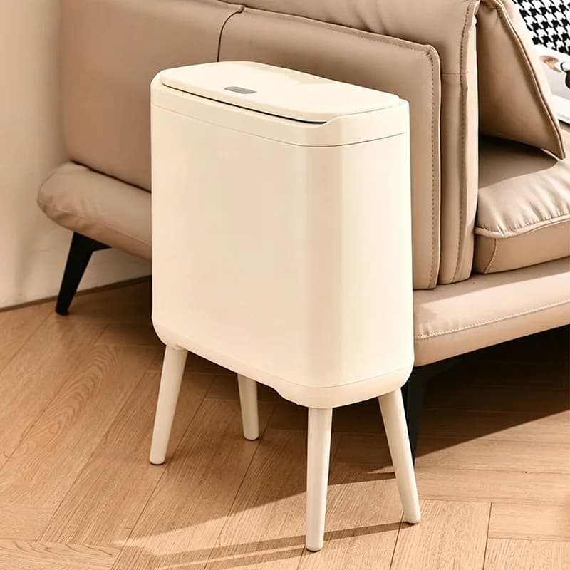 Elevated Press Type Trash Can with Lid Large Capacity Home Automatic Packing Garbage Bin for Living Room Bathroom Waste Basket