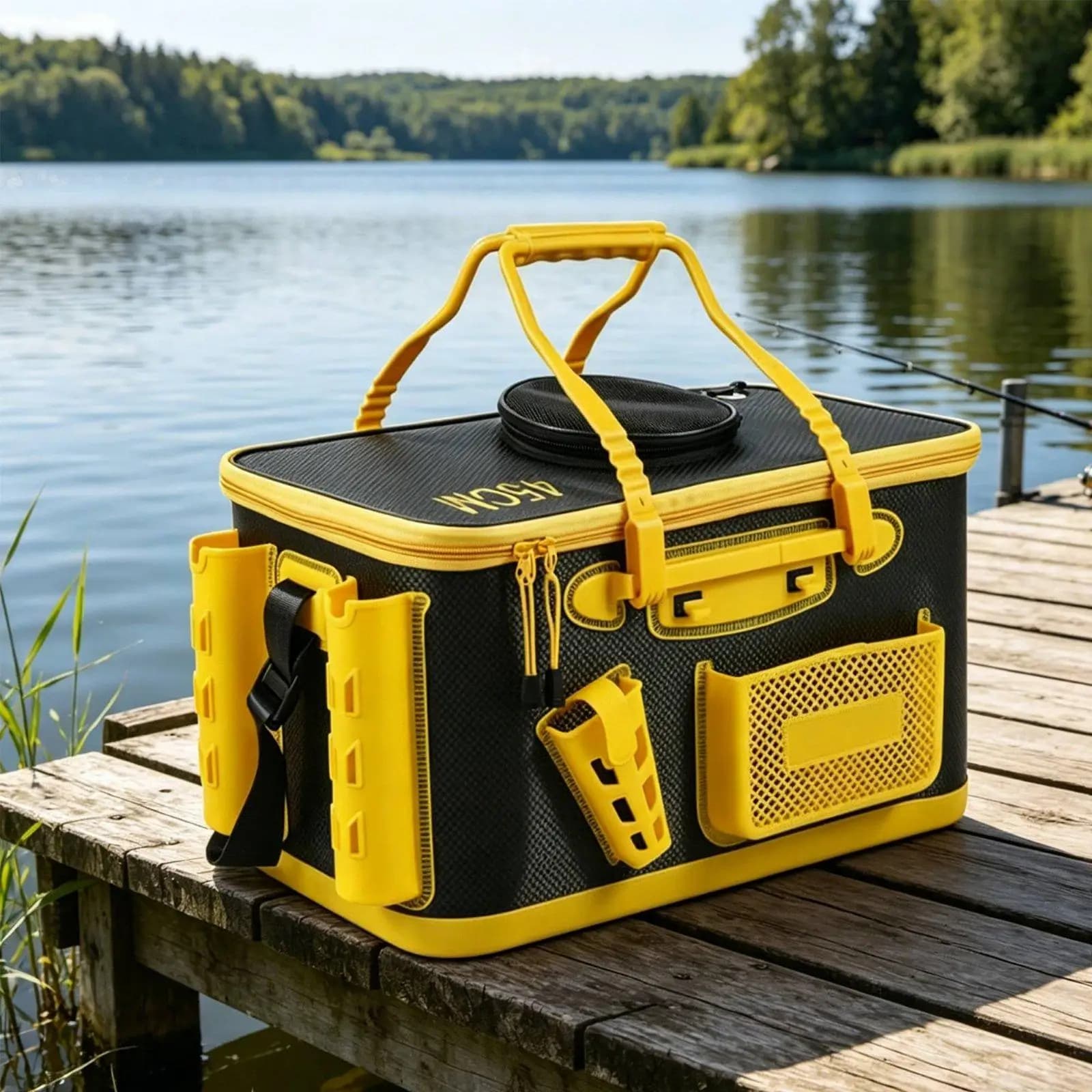Outdoor Fishing Equipment Box EVA Material Live Storage Bucket Foldable Tackle Case for Freshwater Angling