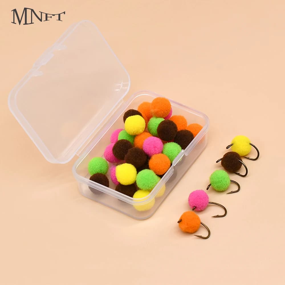 MNFT 10mm 50 Pz/scatola Bug Uovo Pesca Alla Trota Mosche Materiali Multi-Colori Trota Salmone Mosche Esche Da Pesca A Mosca Legare Materiale