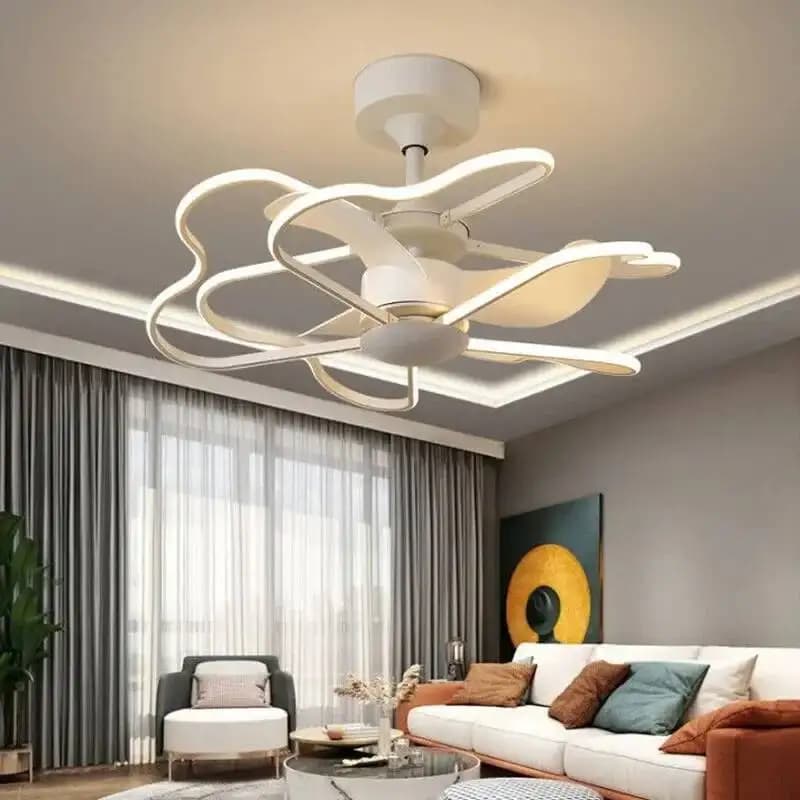 Luce a LED con ventilatore elettrico CC e telecomando, lampada da soffitto, camera da letto, balcone, cucina, ristorante, casa