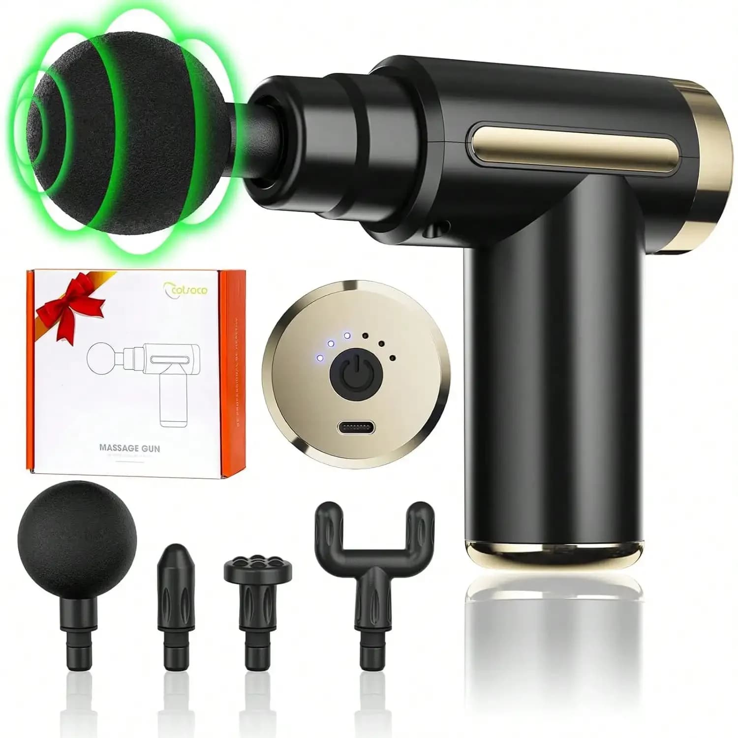Mini Massage Gun, Cordless Handheld Deep Tissue 6 Speeds Fascia Gun, Type-C Charging