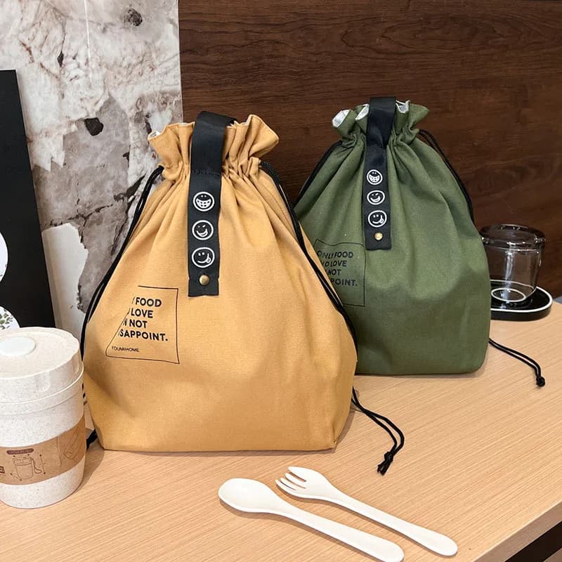 Borsa Termica Portatile con Coulisse per Pranzo, da Donna e Uomo, Borsa Frigo per Campeggio e Picnic, Contenitore Termico per Alimenti per Ufficio e Viaggi