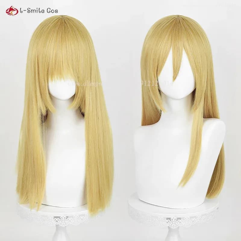 Historia Reiss Cosplay 50 cm Giallo Oro Krista Lenz Anime Capelli sintetici resistenti al calore + Cappellino per parrucca