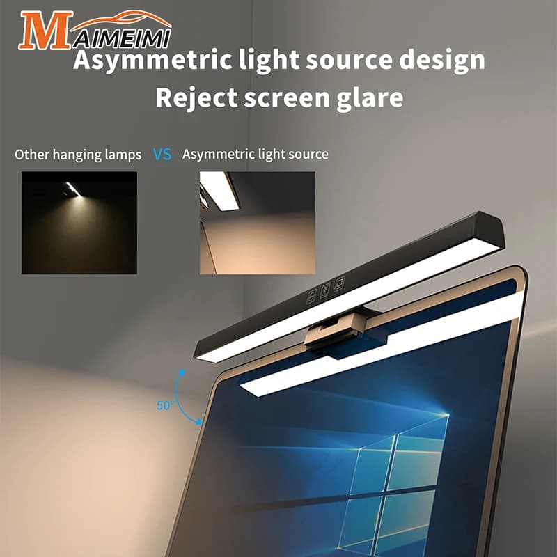33CM/50CM Computer Screen Monitor Light Suspension Bar USB Eye Protection Type-C LED Computer Light Reading Light For Study