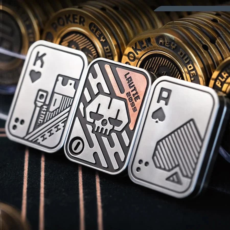 Anti-stress boost card Metal finger tip EDC Poker AK King Gyro Office Adult Toy Anti anxiety Fidget Papa Coin