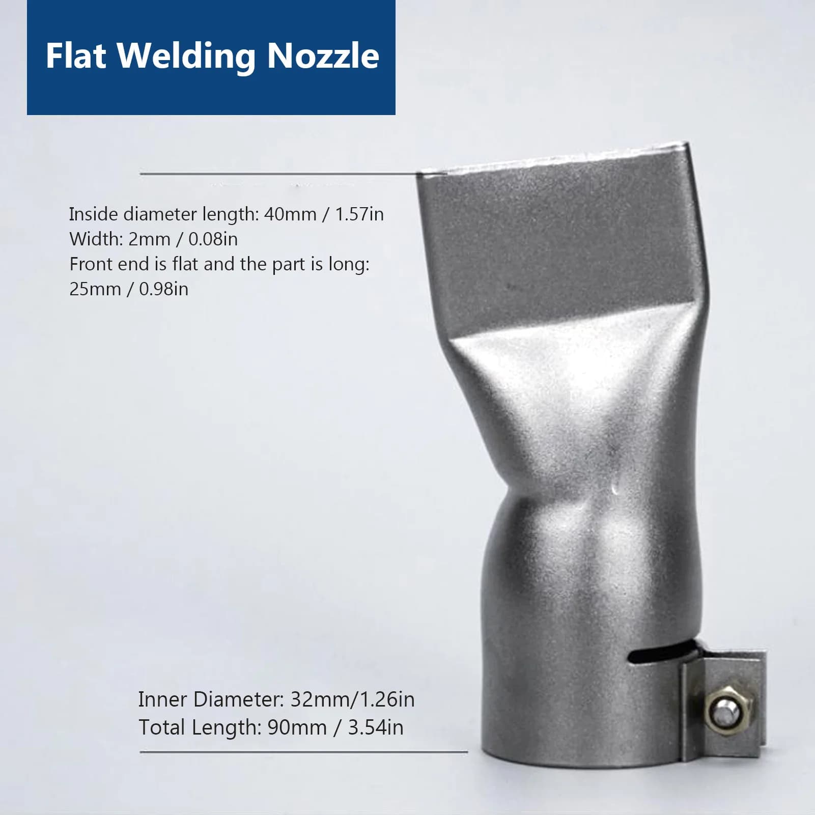 40mm Flat Wide Mouth Welding Nozzle Stainless Steel Heat Resistant Heat Gun Welding Nozzle Welding Nozzle