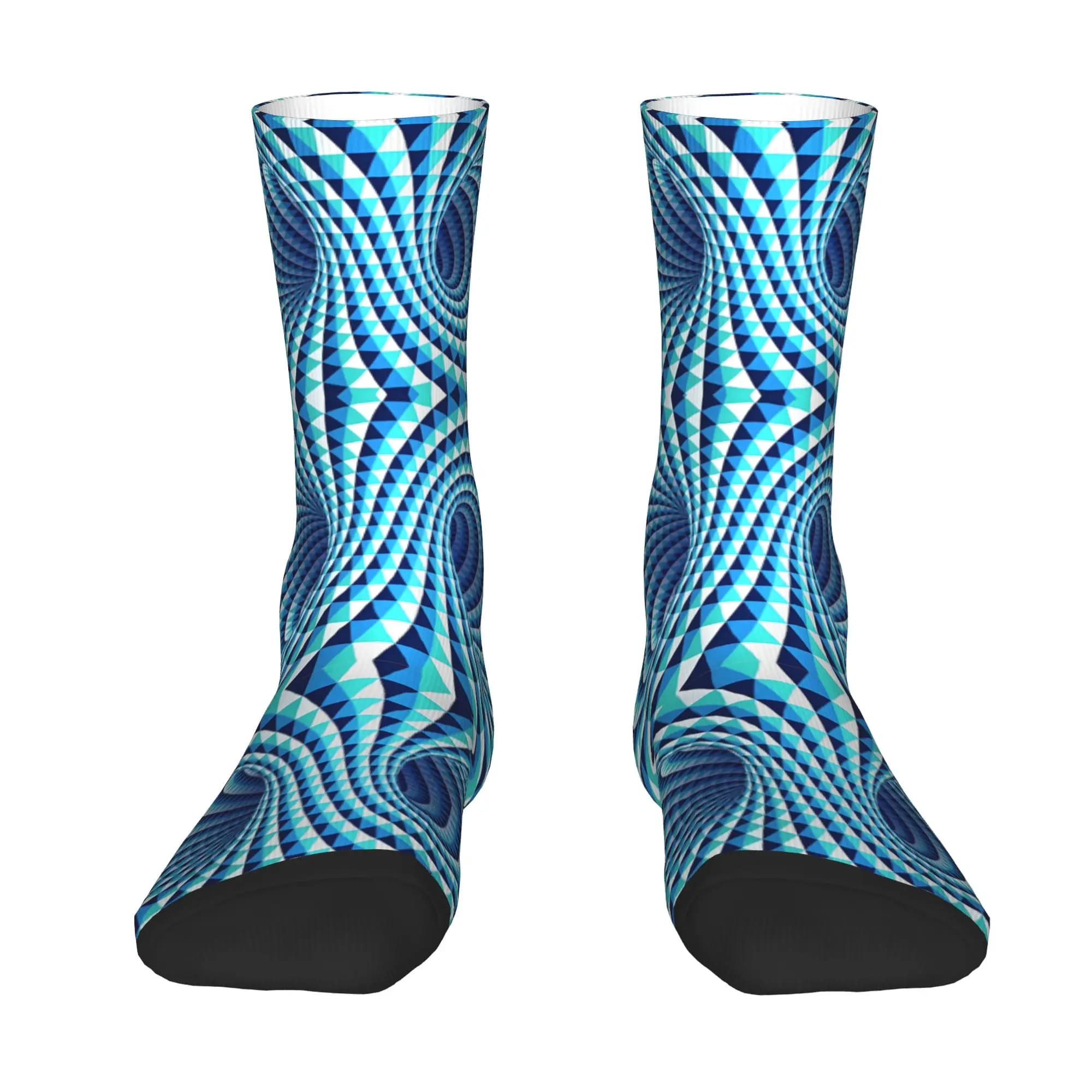 Custom Funny 3D Vortex Optical Illusion Socks Men Women Warm 3D Printing Basketball Sports Socks
