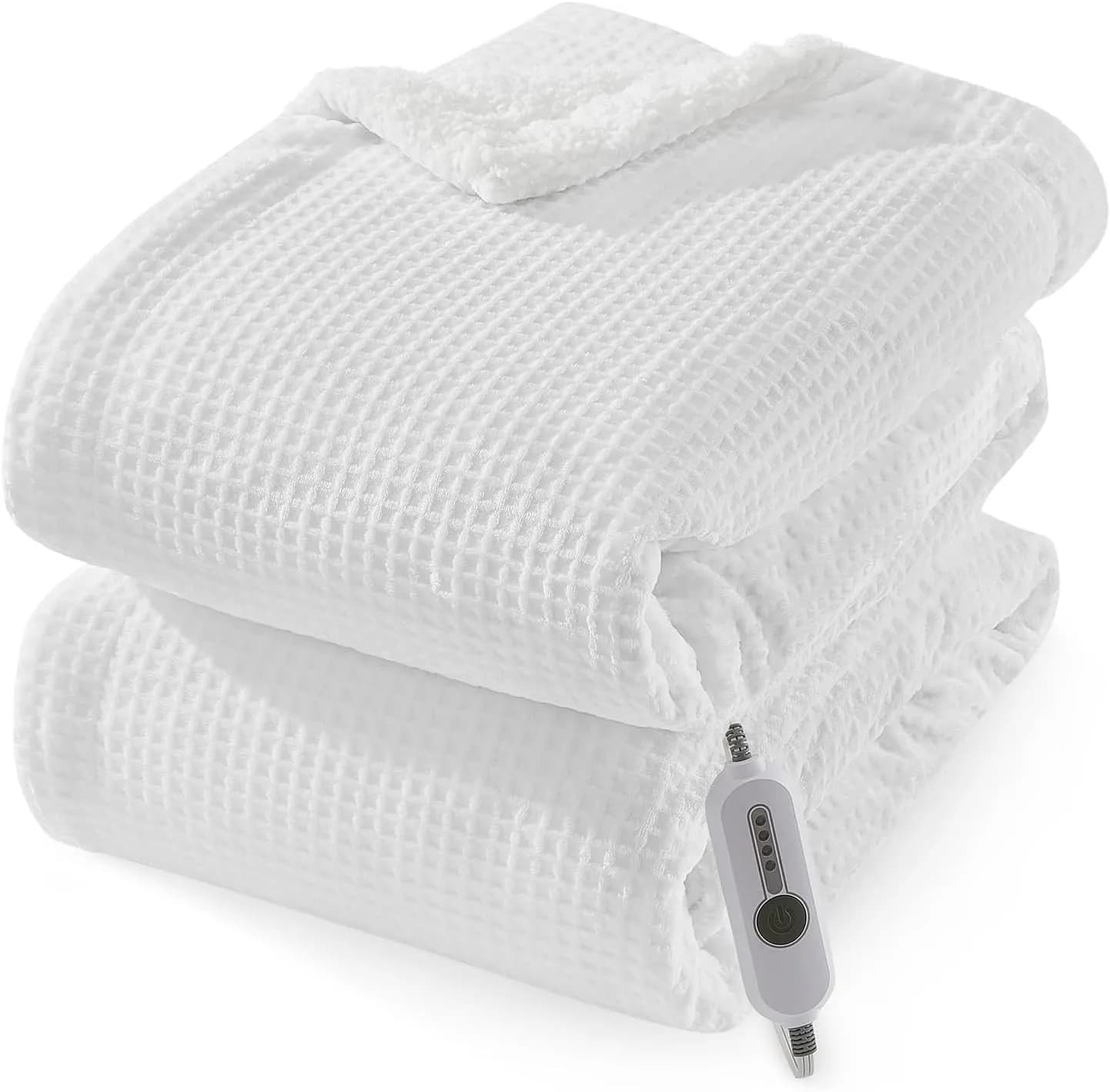 Coperta Elettrica Riscaldante 90x100 Pollici, Morbido Pile Caldo con Lavorazione a Nido d'Ape, Copriletto Riscaldante per Inverno, Riscaldamento Rapido
