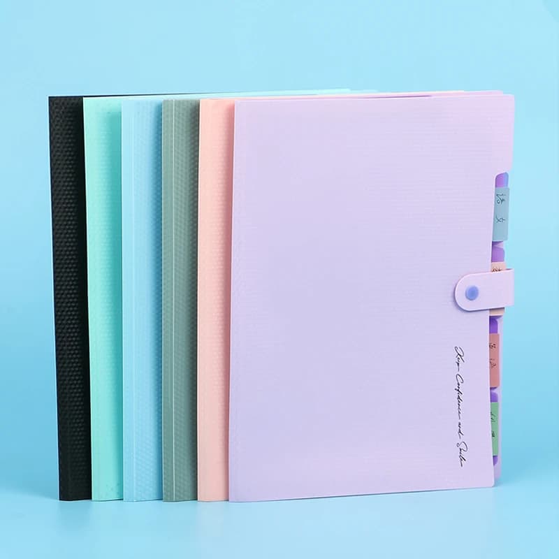 Cartella di file espandibile A4 Cartelle a 5 tasche per riporre documenti Organizzatore di carta portatile per materiale scolastico per ufficio
