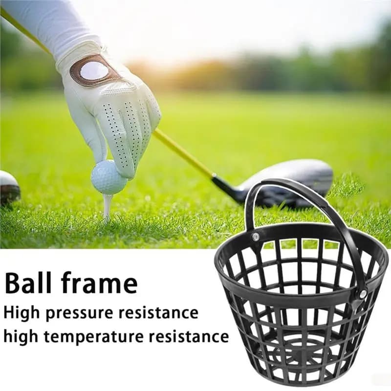 A64T for Golf Ball Basket Holds 50 Balls Container Case with Handle Portable Ball Bucket for Stadium Backyard Practice