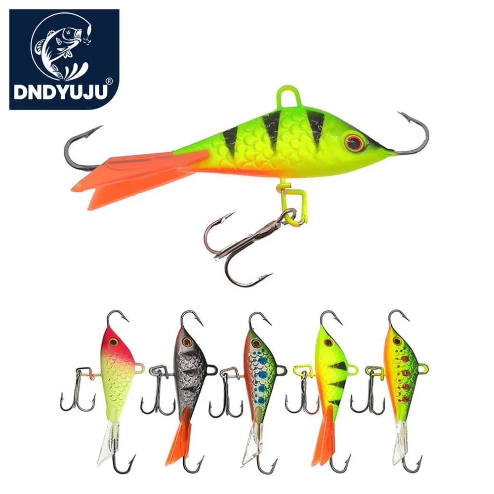 5 pz Esche Da Pesca Invernali Set Ice Jig Vib Balancer 3d Metallo Esche Dure Kit Wobblers Artificiali Per Luccio Traina Carpa Swimbait