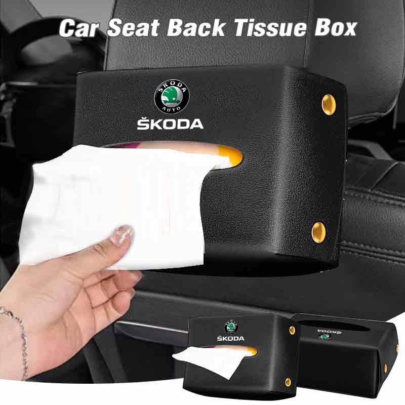 Car Tissue Box Armrest Storage Case Seatback Napkin Holder Accessories For Skoda Octavia Rapid Kodiaq Superb Derivative Karoq Fa