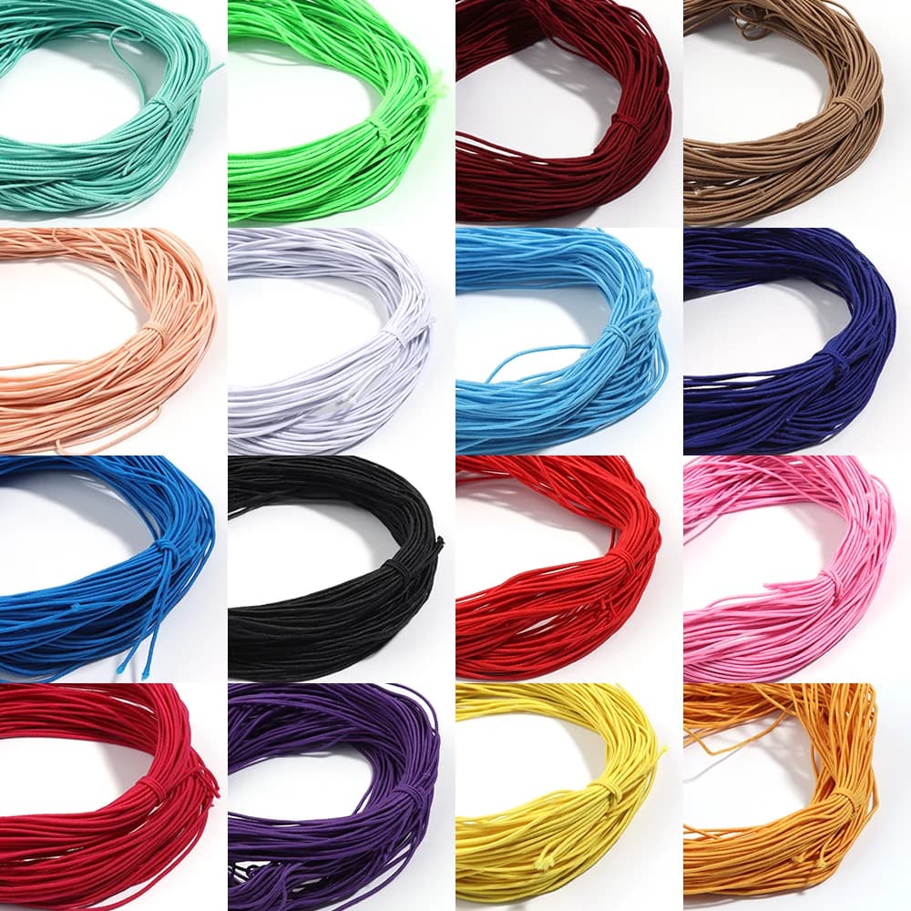 25Yards / Lot colore intrecciato cordone elastico perline artigianale stretch filati stringa per gioielli che fanno fai da te braccialetto collana accessori