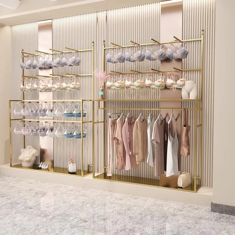 Underwear store shelf display rack bra underwear display rack store gold light luxury pajamas hanger Zhongdao rack high-end