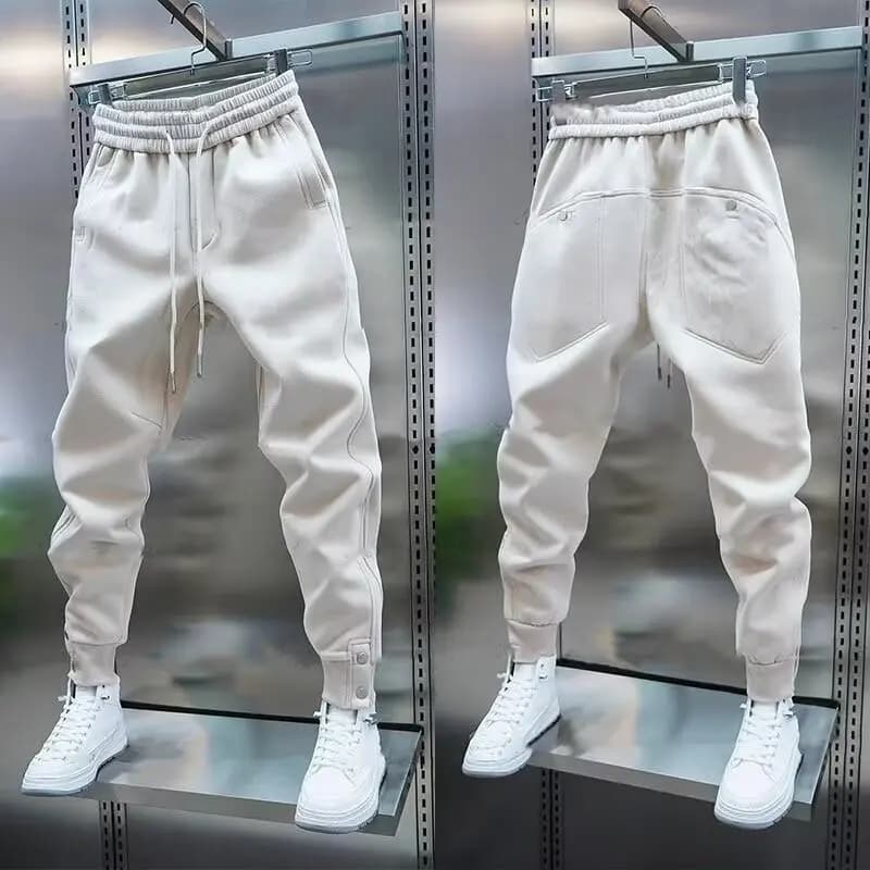 Slim fit solid pants casual men's pants Wide pockets Straight cylinder leggings Korean fashion sports pants Harajuku pants y2k