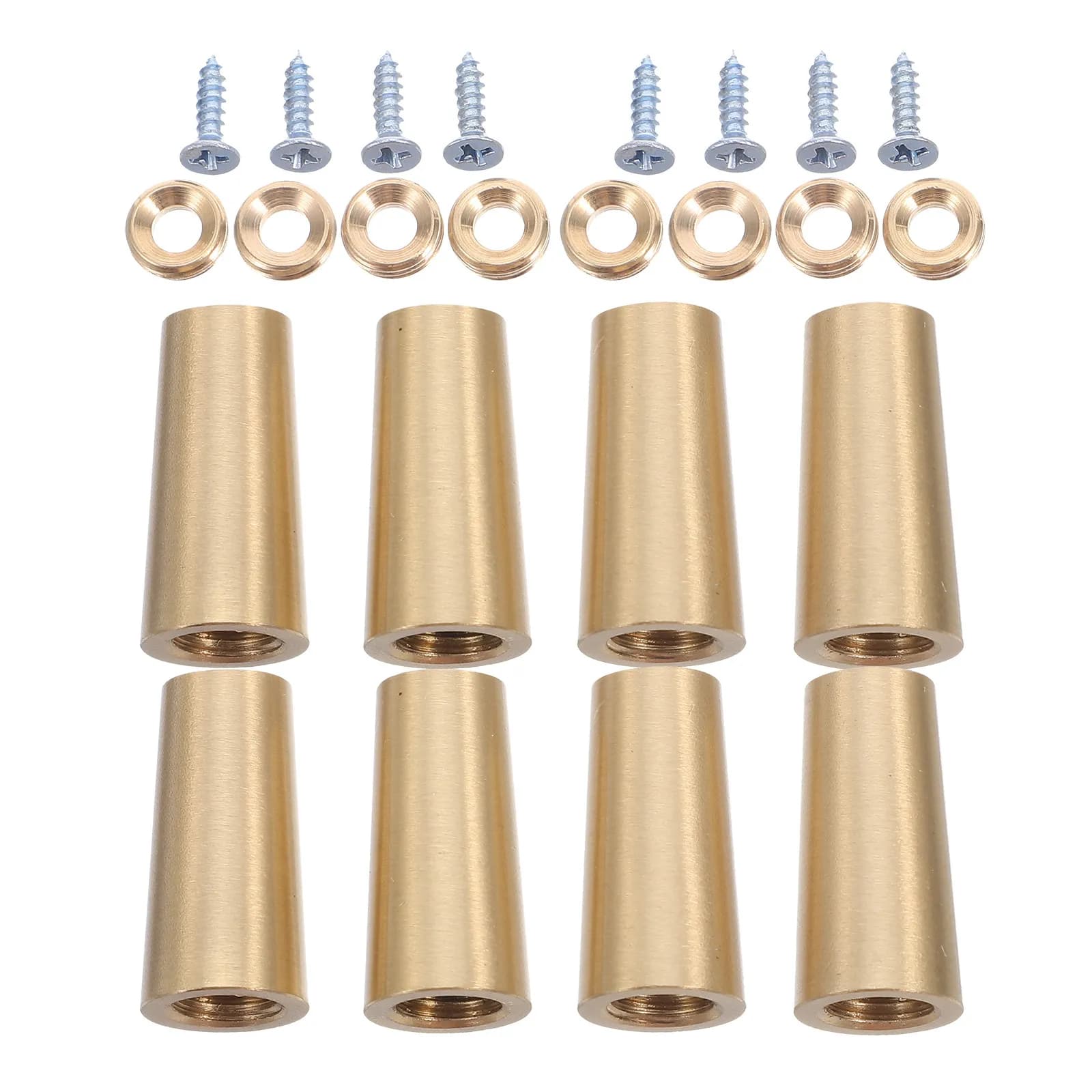 8Pcs Premium Solid Brass Feet for Wooden Trays Cutting Boards Jewelry Boxes Display Riser Sturdy Conical Design Modern
