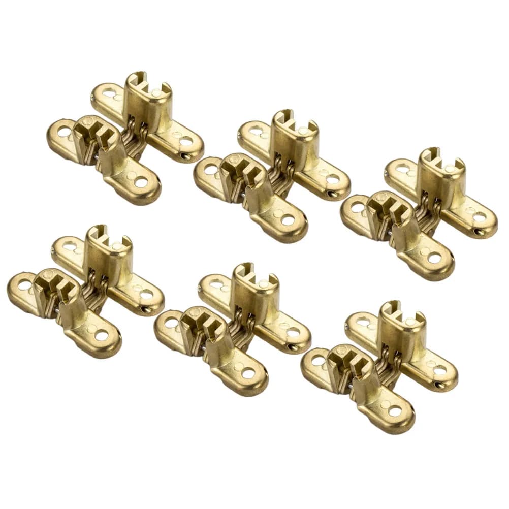 6Pcs Zinc Alloy Mute Hinges Thickened Invisible Cross Hidden Folding Door Concealed Cabinet Heavy Duty Flat Hinges Silent