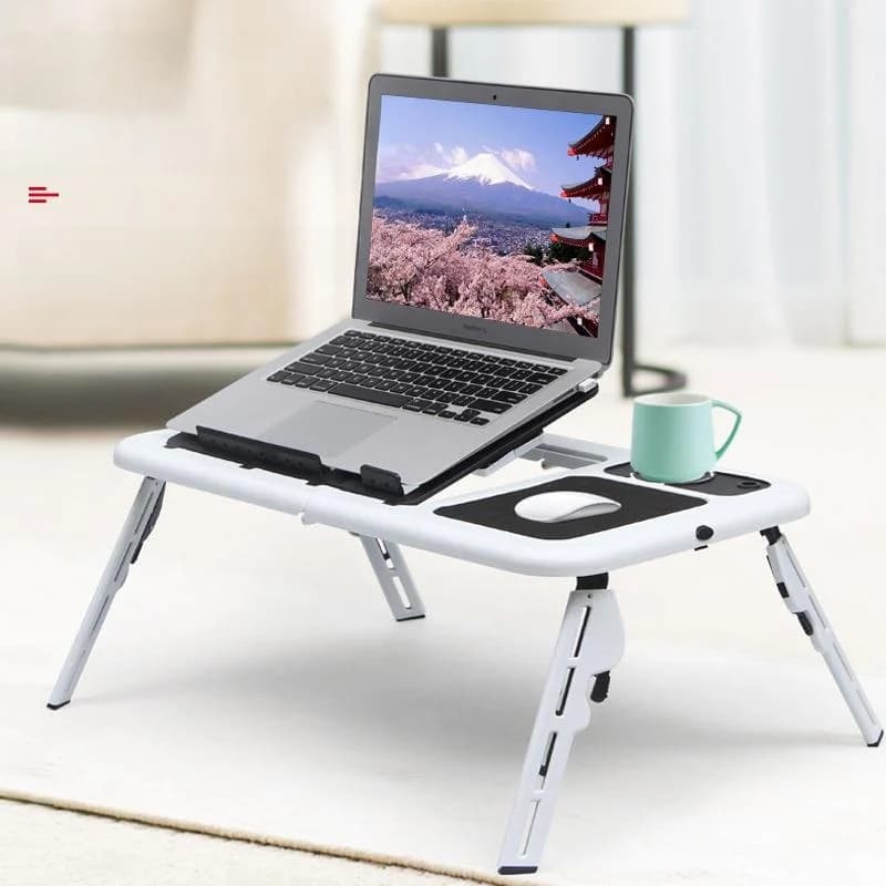 Supporto Multifunzionale per Laptop con USB, Raffreddamento e Organizzazione Desktop, Scatola Contenitore in Plastica Semplice ed Elegante