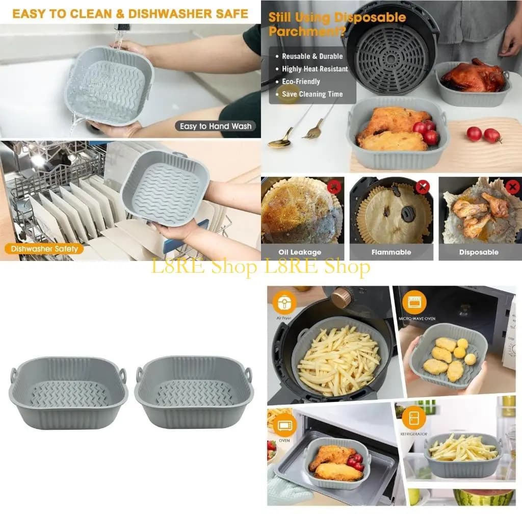 Pacchetto L8re 2 fodera in silicone a vaso a vassoio silicone frigorifera a cesta silicone Accessori friggibili per