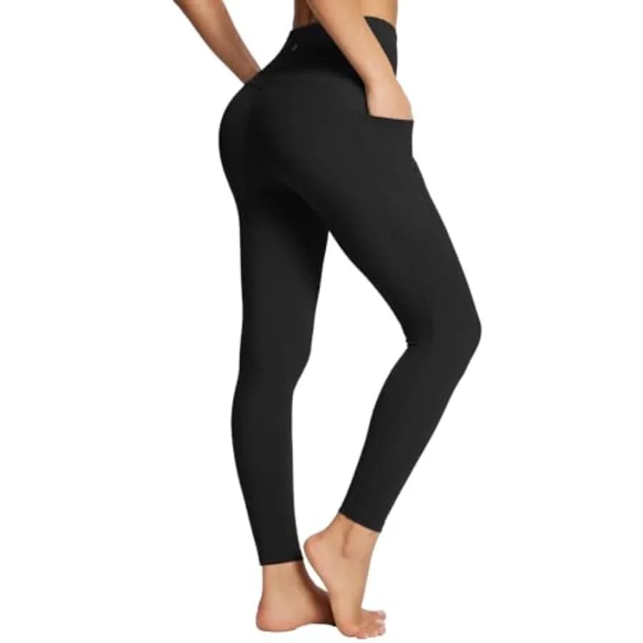 Leggings da donna Baleaf con tasche, controllo pancia, vita alta, ultra morbidi, per allenamento, yoga, palestra, lunghezza 7/8