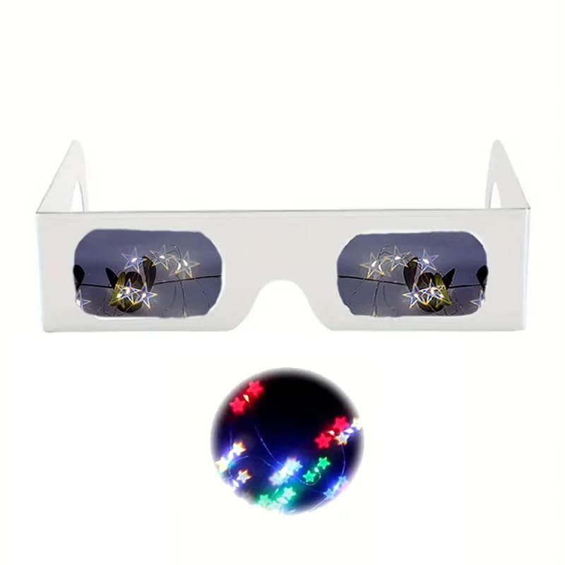 50 pezzi 3D stelle ottiche diffuse occhiali ad effetto speciale spettacolo di luci da ballo occhiali fai da te guarda le luci cambiano stella