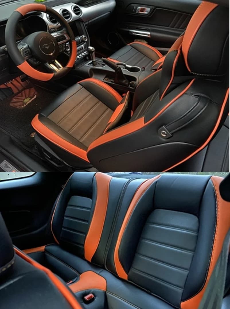 High Quality Durable Car Seat Covers Full Set Custom Fit for Ford Mustang GT & Convertible 2015 2016-2026