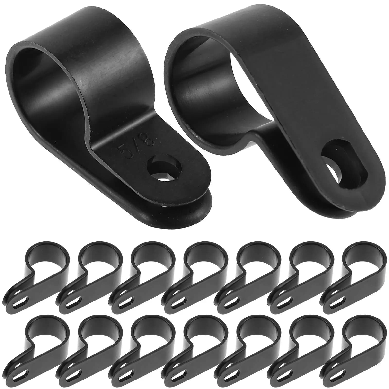 50 Pezzi Clip per Cavi, Supporto per Fili in PVC Rinforzato, Morsetti per Luci a Corda, Fissaggio a Parete per Gestione Cavi Ethernet e Coassiali, Uso Esterno