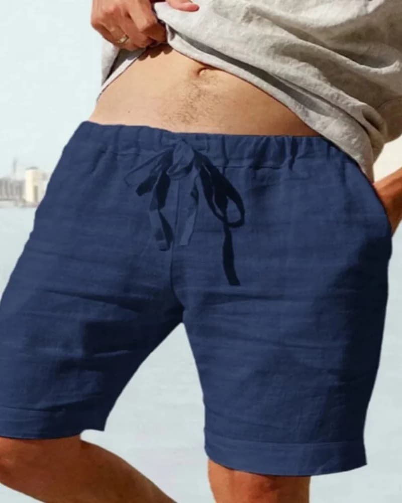 Pantaloncini da uomo in cotone e lino, traspiranti, estivi, tinta unita, leggeri, casual, streetwear, M-4XL, semplici, per tutti i giorni, fitness