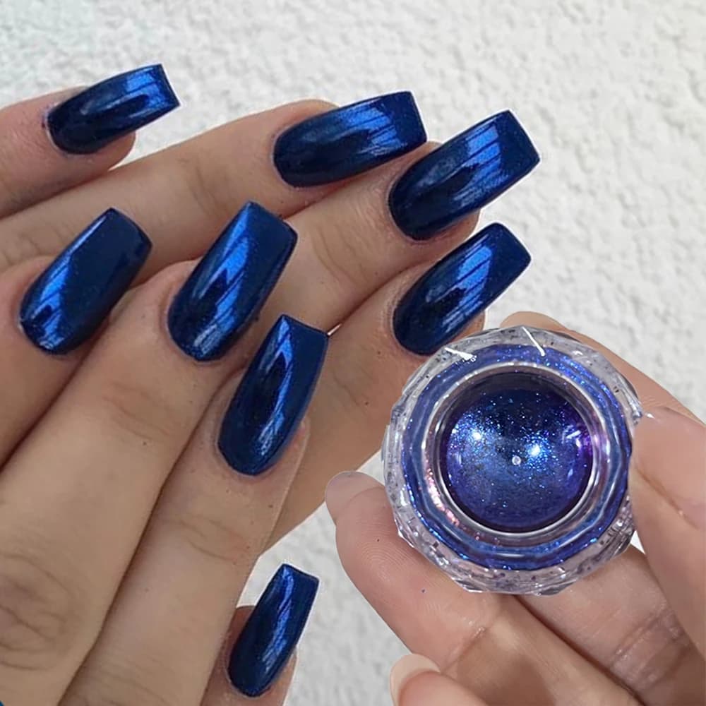 1 double color opal metallic jar chrome powder for blue-violet nails Aurora iridescent shadow/fiocchi for nail art powder for DIY nail mirror