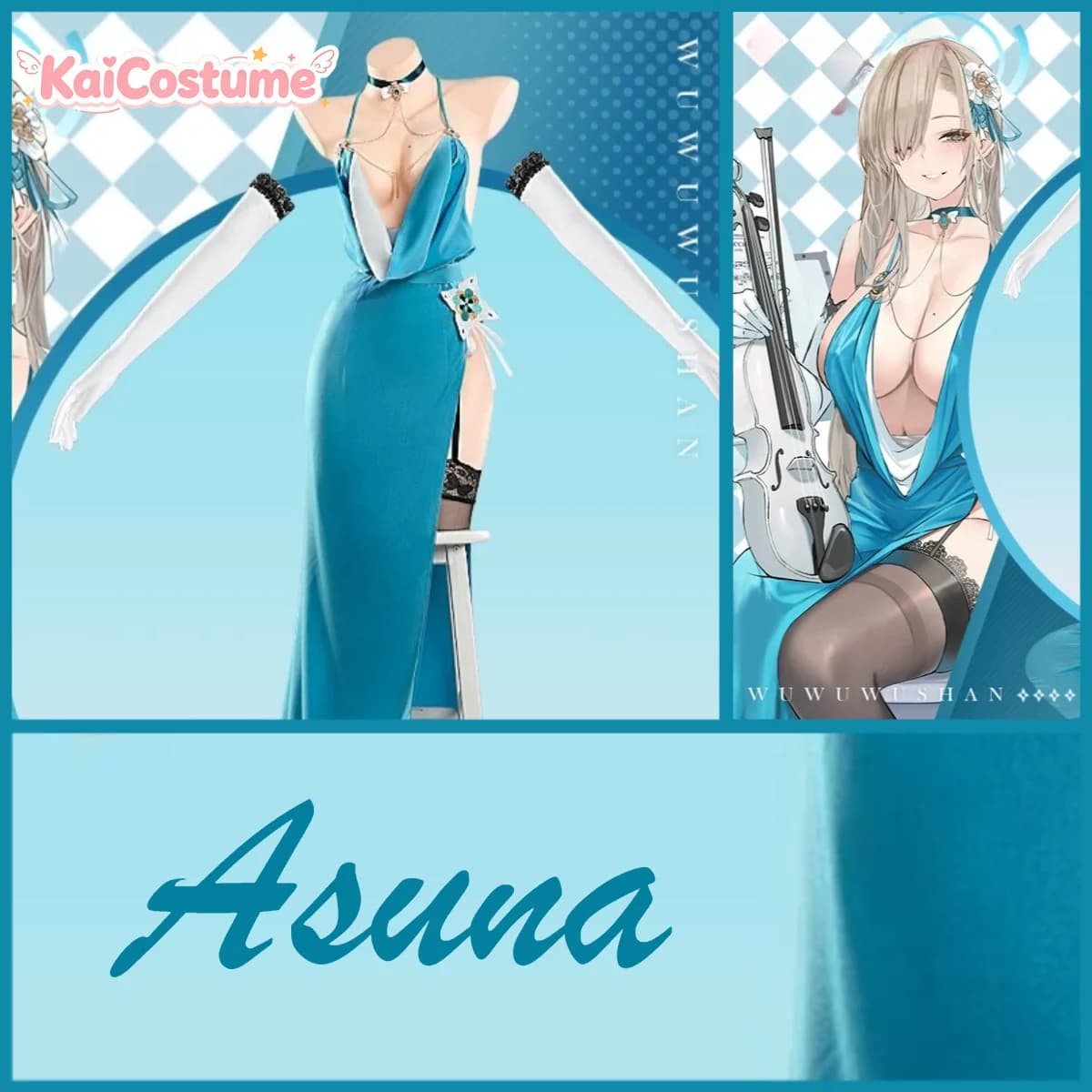 Blue Archive Asuna Evening Gown Cosplay Full Set Anime Female Costume For Cos Party Stage Photo Shooting