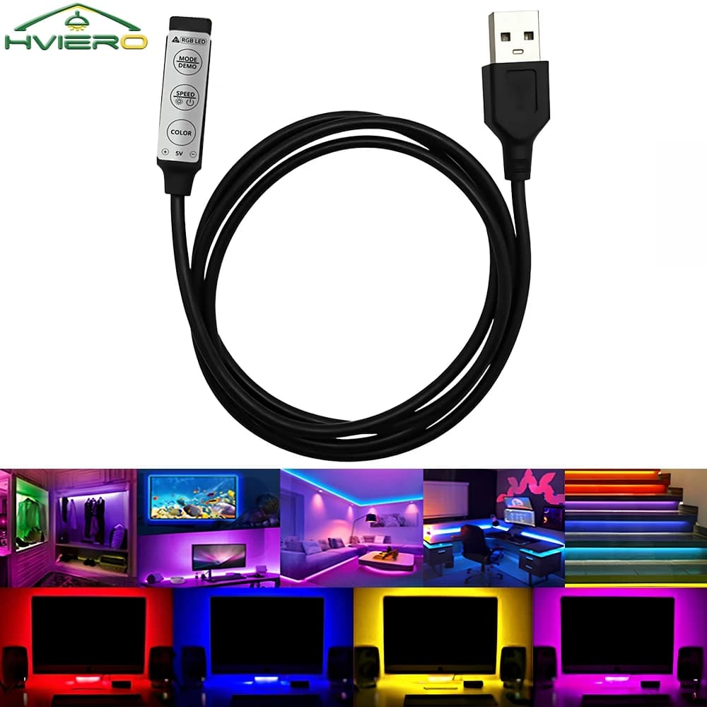 Controller RGB DC 5V Led Dimmer Switch 3Key 4Pin Connettore Femmina LED Striscia di Luce Colore 19 Modalità Dinamica Illuminazione Domestica Decorazione