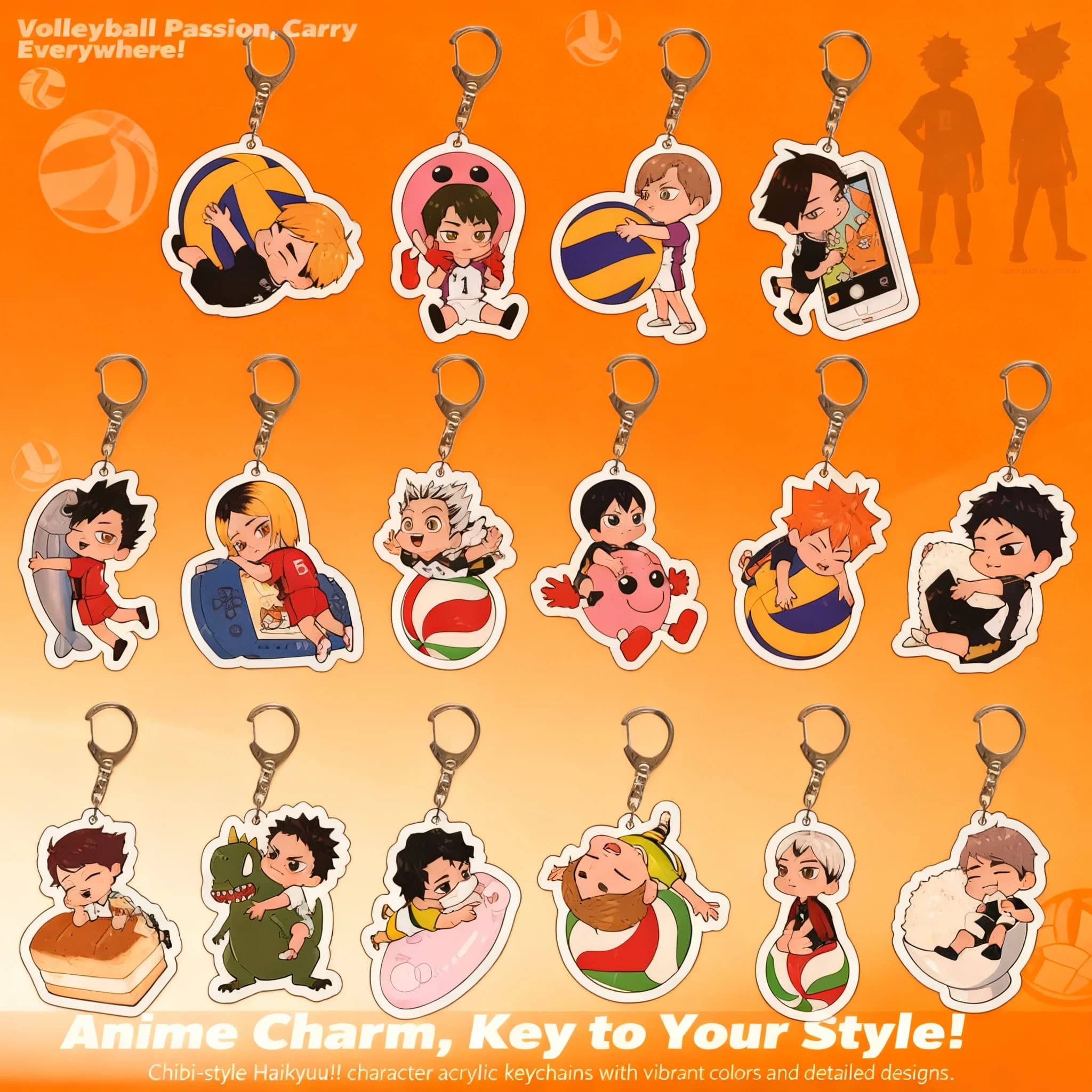 Haikyuuu, Shoyo Hinata Acrylic Pendant, Tobio Kageyama, Kei Tsukishima, Fan Decorative Accessories
