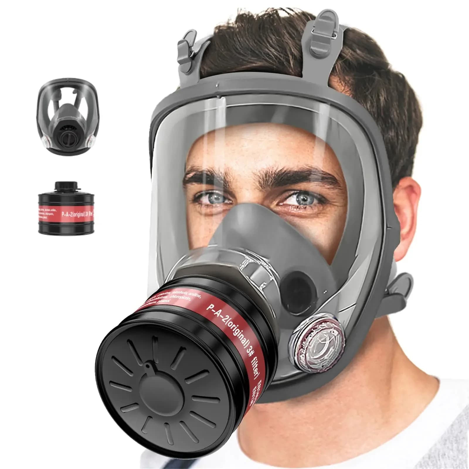 Maschera antigas Acido/Organico/Ammonia 6800A Maschera a pieno facciale Respiratore Vernice Pesticidi chimici Laboratorio Anti-polvere Filtro multifunzione
