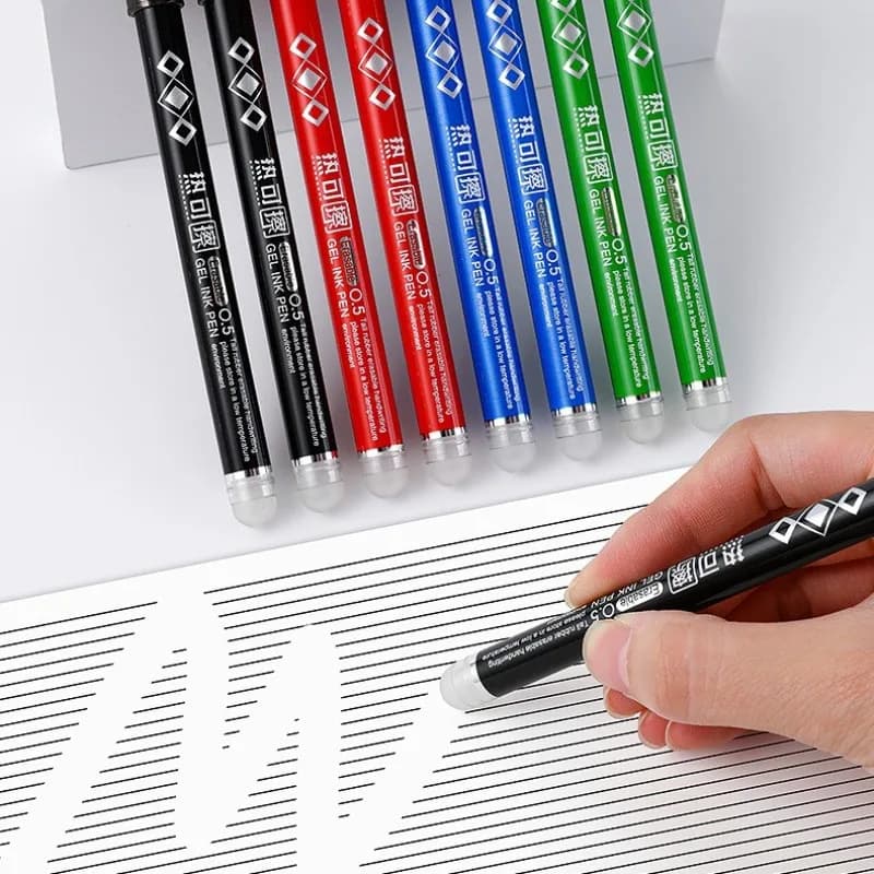 2 pz/set Penne Cancellabili Ad Attrito Penne Riutilizzabili Cancella Penne A Inchiostro Gel 0.5mm Rosso Blu Nero Penne Cancellabili A Inchiostro per Il Studente Ritorno A Scuola