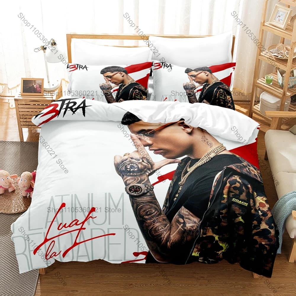 Luar La L L3TRA 3PCS Bedding Set For Urban Music Fans Soft Quilt Cover Set With Pillowcases Home Dorm Room Decoration