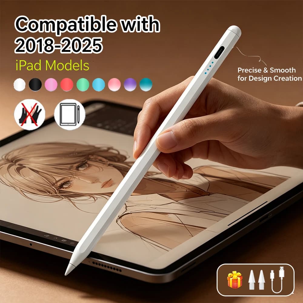 Penna Stilo per Apple Pencil per iPad A16 2025 10a Generazione, Pro 13 M5 12.9, Air 11 M4 M3, 6 5 4, Mini 7 6, 7a 8a 9a Generazione, Penne Touch