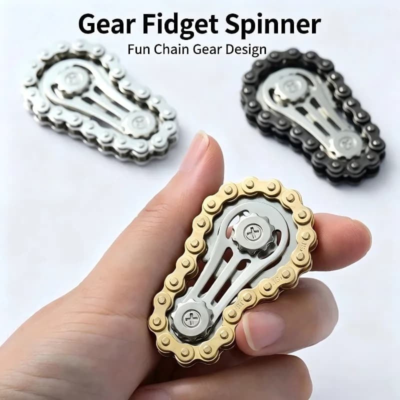 1/3 Pcs Pressure Relief Finger Chain Toothed Flywheel Chain Fidget Spinner Anxiety Relief Tool Gear Mechanical Metal Edition