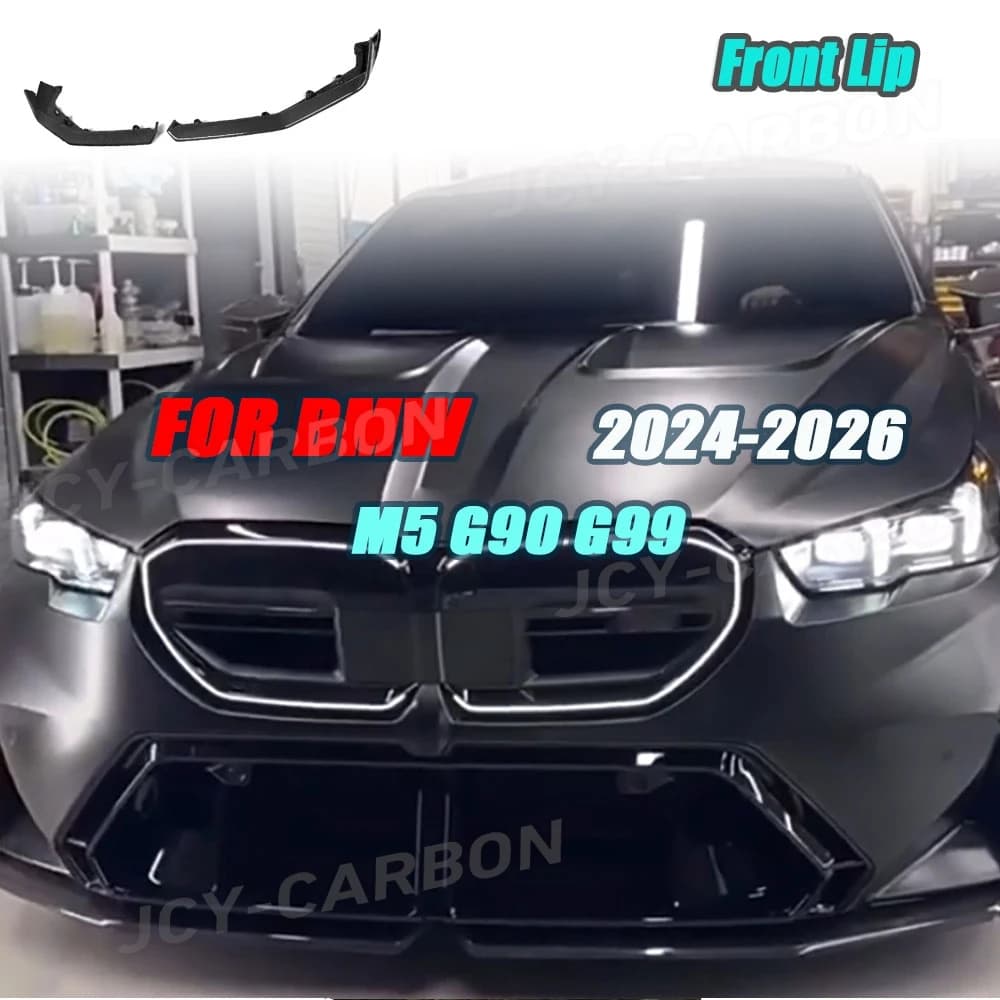 JCYECF Dry Carbon Fiber For BMW M5 G90 G99 2024-2026 Front Lip Spoiler Chin Shovel Car Front Bumper Lip Chin Apron Diffuser FRP