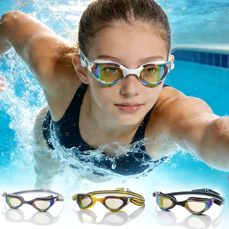 1PC Swimming Goggles, Anti-Fog Lenses, Leak-Proof Silicone Seal, Adjustable Dual Straps, Adult Unisex for Pool & Outdoor Use