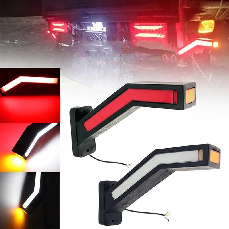 2 pz 12 V-24 V Camion Che Scorre Luce LED Neon Gambo Indicatore Laterale Illuminazione Contorno Lampada Camion Camion Luce Laterale Ambra Rosso Bianco